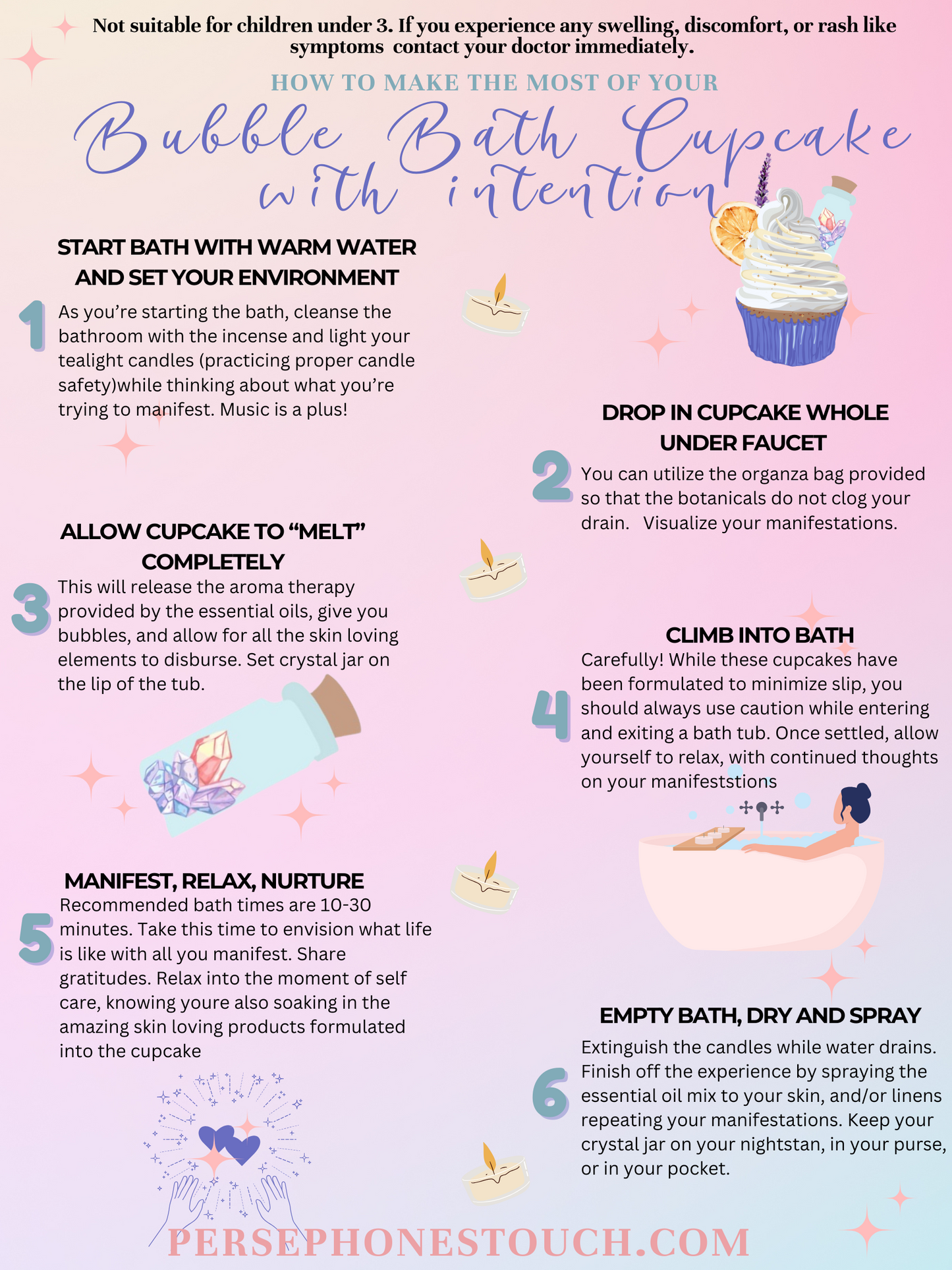 Self Love Bubble Bath Cupcake with Intention