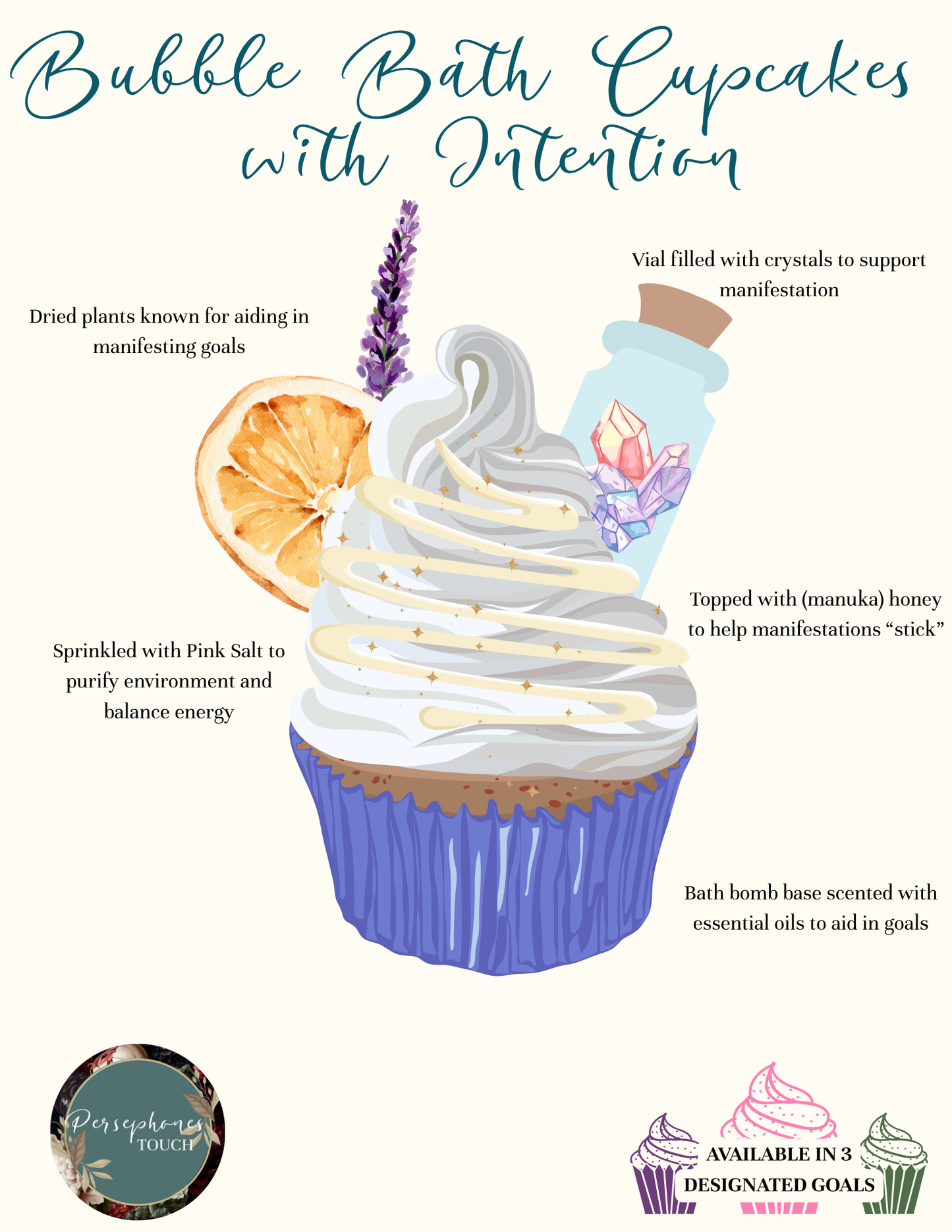 Self Love Bubble Bath Cupcake with Intention