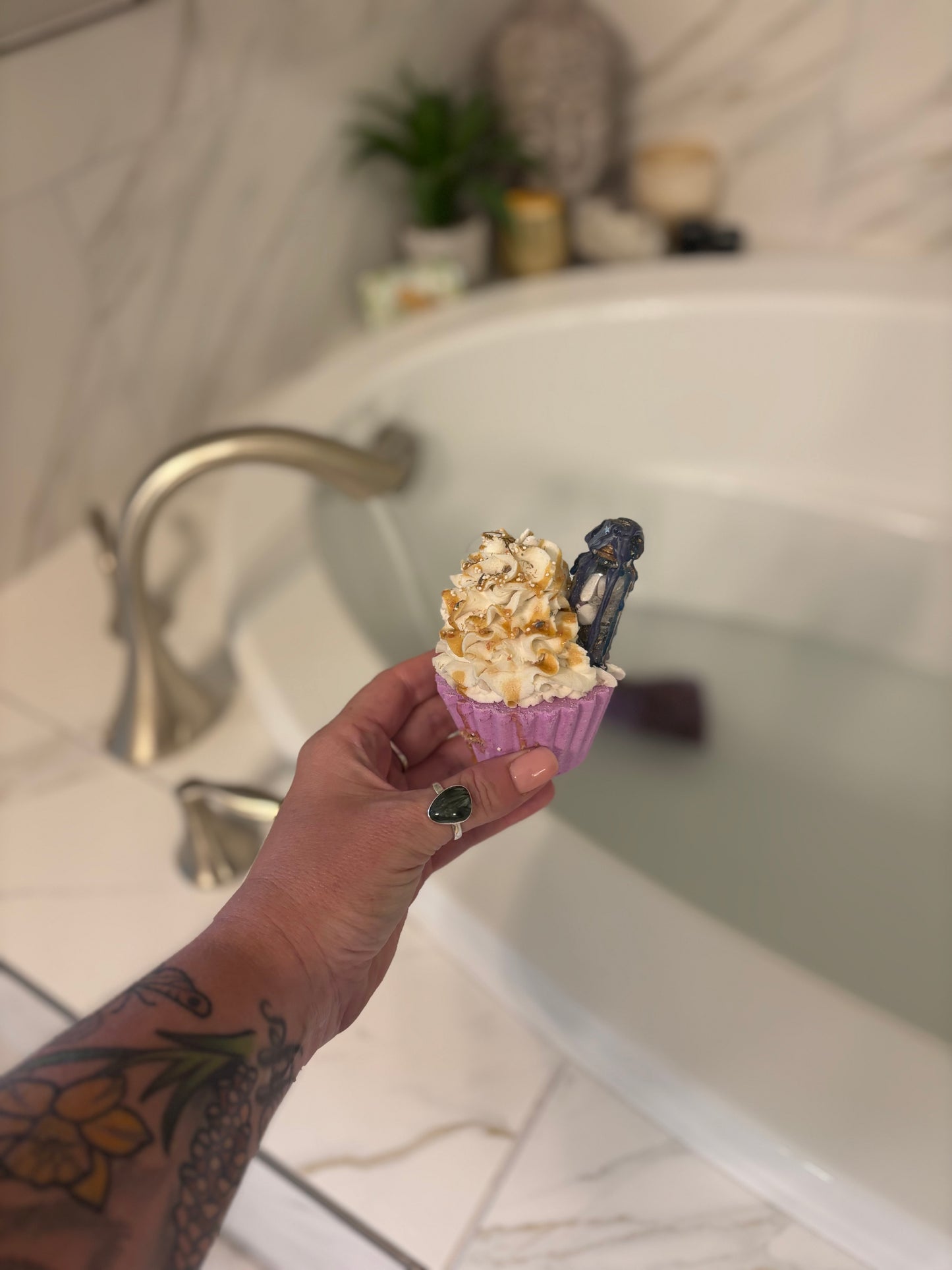 Insomnia/Anxiety Bubble Bath Cupcake with Intention